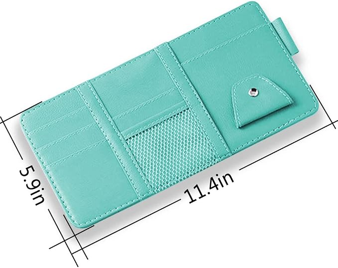 Car Sun Visor Organizer, Sunglasses Holder for Car Sun Visor | Auto Interior Accessories Pocket Organizers Can Store for Sunglasses, Documents, Cards, Pen, Drivers License - Image 2
