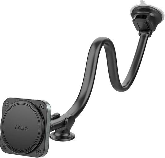 for Magsafe Car Phone Mount 14-Inch Gooseneck Long Arm Extension | Universal Windshield Dashboard Industrial-Strength Suction Cup Car Phone Holder with Strong Magnets (Upgraded for Magsafe) by 1Zero
