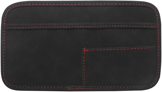 Car Seat Side Pocket Organizer, Suede Leather Vehicle Console Side Cell Phone Holder Storage Bag, Multifunctional Automotive Interior Seat Gap Filler Pocket Pouch, Universal Fit (Black) - Image 7