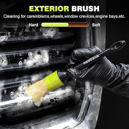 MVEQRRN 10PCS Car Detailing Brush Set,Boars Hair Detail Brush Kit(Green) - Image 5