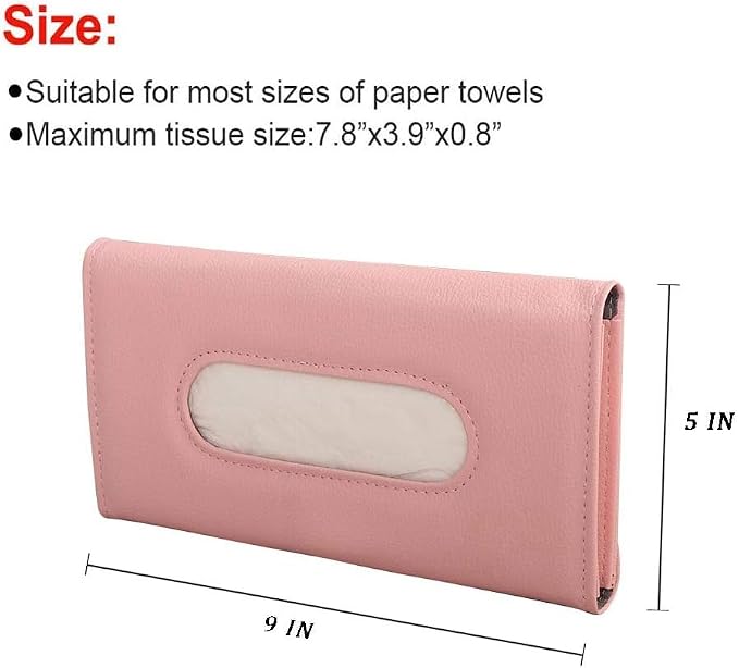 Pink Car Tissue Holder with 7 Refills, Car Accessories for Women | Universal car tissue box with 7 refills, easy install & refill, fits most cars, cute travel accessory for ladies - Image 2