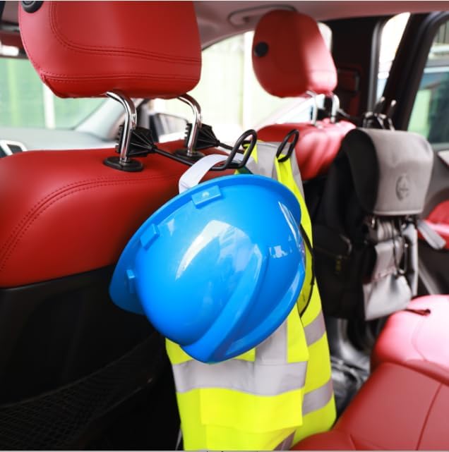 GODLIY Hard Hat Holder for Truck, Heavy-Duty Metal Car Headrest Hooks | Work Truck Accessories for Hard Hat , Safety Vest & Tool Bag , Car Helmet Organizer | Hard Hat Accessories - Image 3
