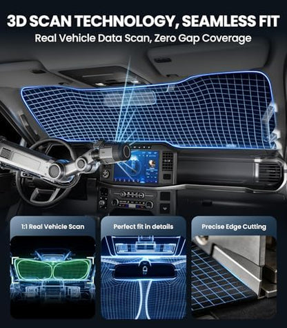 Zanch Custom Windshield Sun Shade for Ford Maverick 2022-2026, 7-Layer Heavy-Duty UV & Heat Block Protection, 3D Laser Scanned Instant Cooling, Foldable Truck Accessories - Image 5