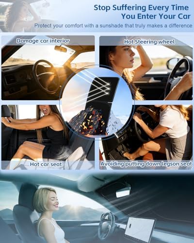 Windshield Sun Shade for Ford F150 F-150/F250/F350/F450 2026 2025-2021 Front Window Sunshade Sun Visor Protector Foldable Block UV Rays Interior Windshield Cover Keep Car Cooler - Image 4