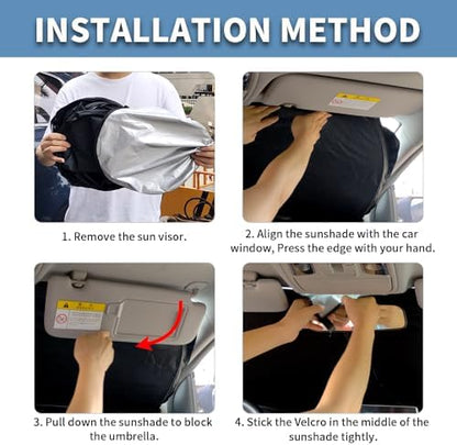 Front Windshield Sun Shade Custom Fit Compatible for Volvo XC60 2018-2020 Sunshade Foldable UV Ray Reflector Sun Visor Protector Accessories Shield Cover Reflective (for Volvo XC60 2018-2020) - Image 6