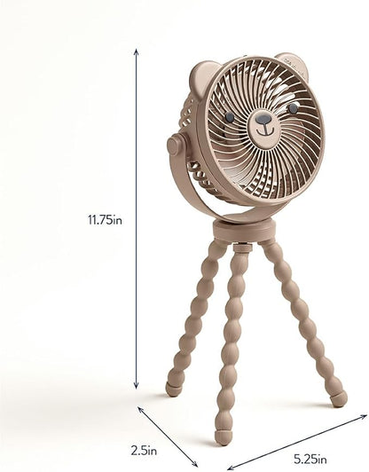 Itzy Ritzy Baby Stroller Fan, Rechargeable Fan with Wraparound Legs (Bear) | 360° Swivel, Flexible Wraparound Legs Attach to Strollers & Car Seats, USB Rechargeable with 3 Speeds for Cooling On the Go - Image 8