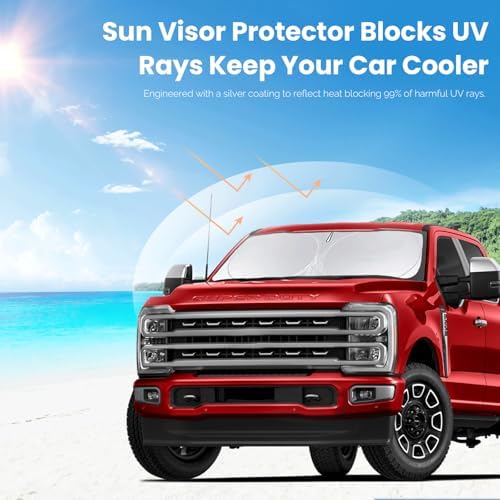 Windshield Sunshade for Ford F250 F350 F450 F550 2017-2024 2025 2026 - Image 5