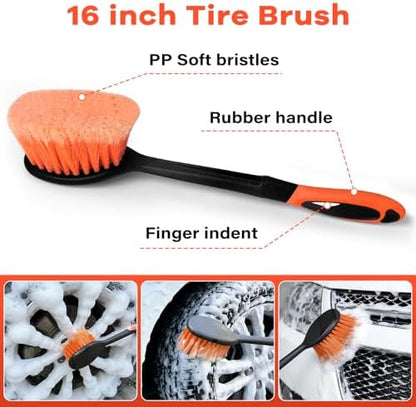 Car Wash Brush with Long Handle,Car Clean Kit with Extension Pole - Image 5