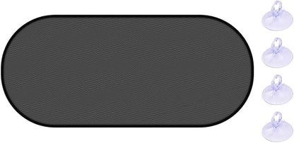 19.69 x 39.37 Inch Car Window Sunshade, Rear | mesh fabric, metal support frame, suction-cup mounting, twist-fold storage, UV and heat blocking by Unknown