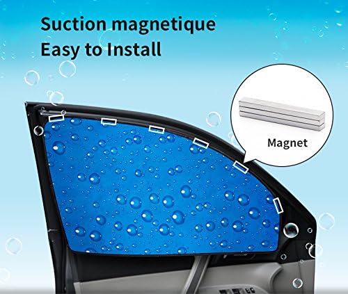 Aokway Side Window Sunshade Sun Shade for Car Window Double Thickness Auto Windshield Sunshades Curtain Universal Fit for Driver for Baby UV Protection (Blue, Front+Rear Side 4Pcs) - Image 6