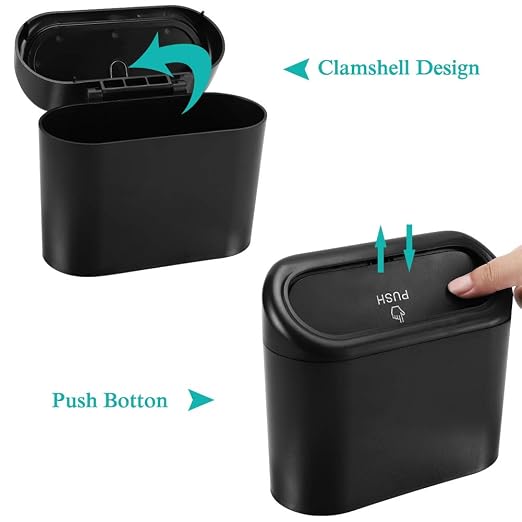 Accmor 2 Pack Car Trash Can with Lid, Mini Auto Dustbin, Leakproof Vehicle Garbage Bin with 90pcs Trash Bags, Multipurpose Interior Accessories Storage Container Cute Garbage Bin for Car, Office, Home - Image 3
