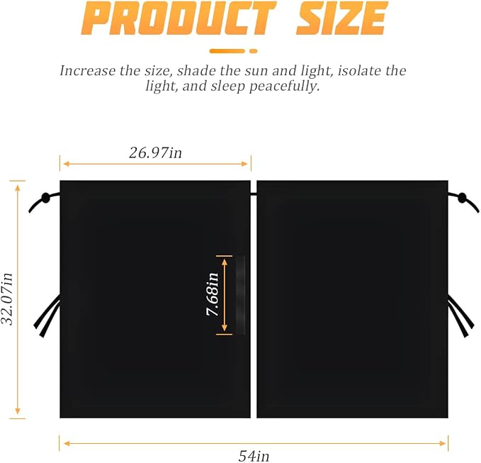 Car Divider Privacy Curtains Sun Shade, Car Window Camping Travel Shades Partition Screen, Automotive Interior Front Rear Seat Blackout Partition Space Protect for Sleeping Baby Kids (Pack of 2) - Image 2