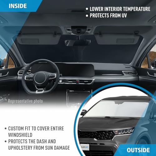 CLIM ART Windshield Sun Shade for Kia Sorento 2021-2026, Custom-Fit Foldable Car Sunshade, Vehicle Sun Protector, Front Auto Windshield Cover, Car Accessories - WS3030 - Image 5