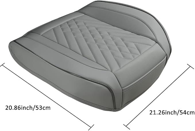 GIANT PANDA 2pcs Front Car Seat Covers Bottom Seat Covers, PU Leather Driver Car Seat Protectors Fits 95% of Vehicles, Wrapping Around The Bottom (Grey) - Image 5