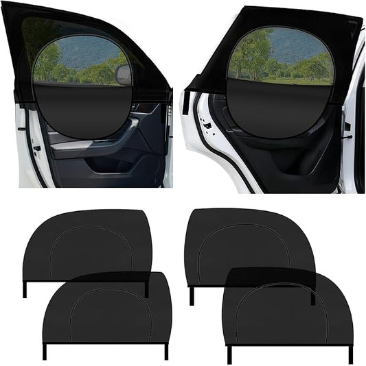 4PCS Zipper-Style Car Window Shades,Front/Rear Car Window Screens for Camping with Breathable Mesh,Upgraded Cars Shades for Side Windows for Privacy and Sun Protection by Unknown