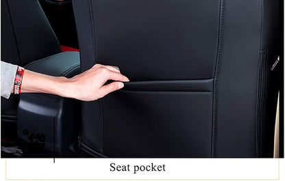 EKR Rav4 Seat Covers Custom Fit for Toyota Rav4 XLE,Platinum,Limited 2013-2018 & SE 2016-2018, Leather Car Seat Cover Full Set for SUV,Faux Leather(Black) - Image 8