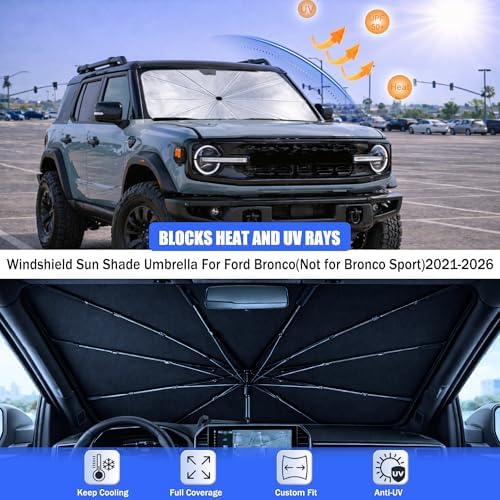 Car Windshield Sun Shade Umbrella for Ford Bronco 2021-2026 - Image 3
