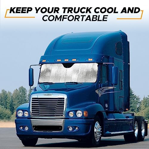 EcoNour Accordion Sun Shade Windshield for Trucks | Automotive Windshield Sun Shade to Keep Your Rig Safe | Fits for Semi Truck Windshields, Commercial & Big Rig Truck | XXL (80 x 30 inches) - Image 6