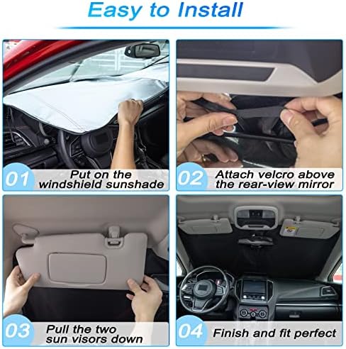 JKCOVER Front Window Windshield Sunshade Compatible with 2024 2025 2026 Toyota Tacoma(4th Gen Tacoma) Accessories Sun Heat UV Rays Protector Foldable Sun Shade Cover Car Visor - Image 5