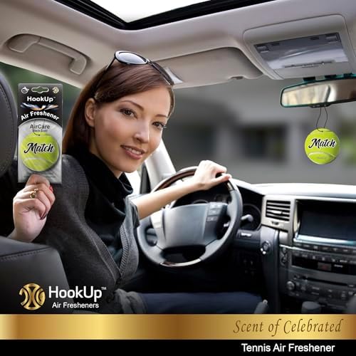 Tennis Car Air Freshener by HookUp - 10 Pack - Black Gold Scent (Extra Strong) | Unique Tennis Gift for Players, Coach, Fans | Hanging Car Accessory with Long Lasting Fresheners Smell - Image 4