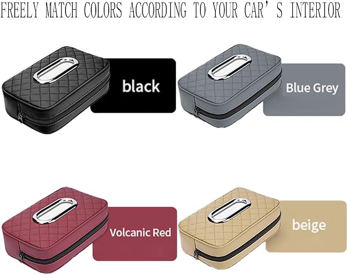 Car Tissue Holder,Gray | Extra Large Capacity car Tissue Box can Hold 130-180 tissues per Box, Size: 7.9"x5.1"x2.4" - Image 7