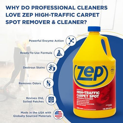 Zep High Traffic Carpet Cleaner - 1 Gallon - Penetrating Formula Removes Deep Stains. Make High-Traffic Areas Look New Again - Image 3
