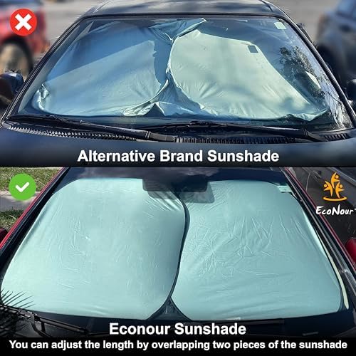 EcoNour 2 Piece Foldable Car Windshield Sun Shade, UV & Heat Protection - Image 3