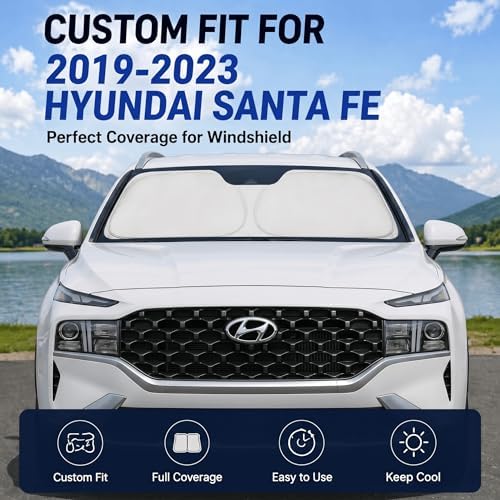 Custom Fit Windshield Sun Shade for Hyundai Santa Fe 2024-2026 - Image 2