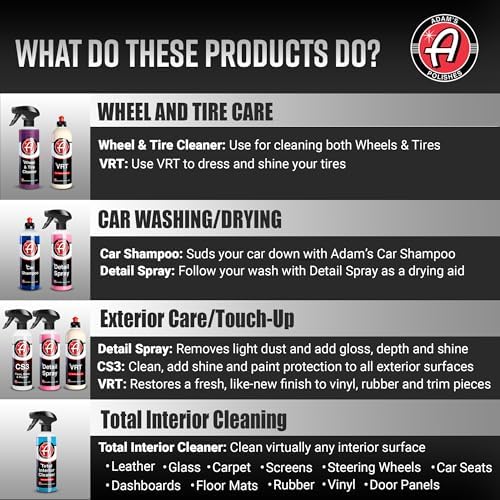 Adam's Essential Car Wash Kit (24-Item) - Auto Detailing Car Care Cleaning Kit with Foam Gun & Bucket Car & Truck Lovers, Dads, Moms and DIYers - Image 3
