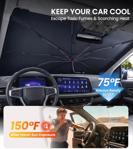 Zanch Windshield Sun Shade Umbrella for Chevrolet Trax 2015-2026 - Image 3