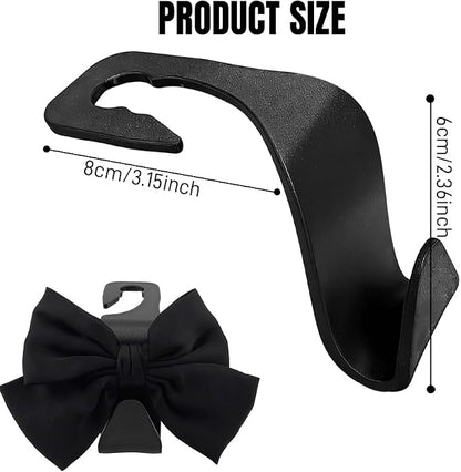 2PCS Car Seat Headrest Hooks, Car Purse Hook, Cute Bow Knot Vehicle Seatback Hanging Storage Organizer, Auto Seatback Decor Organizer Hanger for SUV Truck (Black) - Image 2