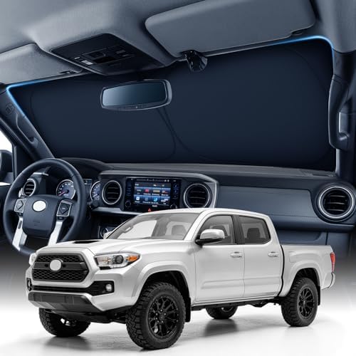 Zanch Custom Windshield Sun Shade for Toyota Tacoma 2016-2026, 7-Layer Heavy-Duty UV & Heat Block Protection, 3D Scanned Fit Front Window Shade, Instant Cooler, Foldable Truck Accessories by Zanch