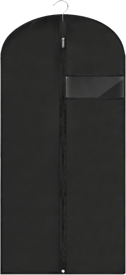 Garment Bags for Hanging Clothes, 45'' Suit Bag Cover for Storage and Travel, Dress Bags for Gowns Long (Black) by LXLOVESMEggRings