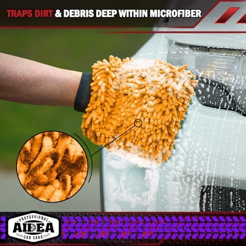 AIDEA Car Wash Mitt Microfiber, 1PK, Car Wash Brush, 7.12''X10.14'' - Image 4