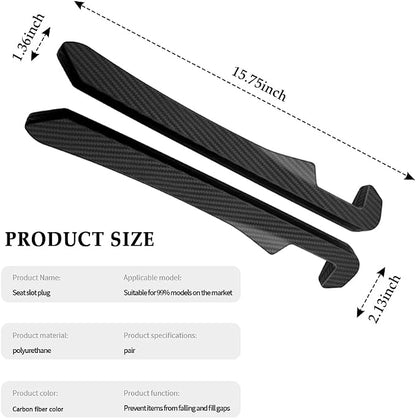 IHOTDER 2PCS Car Seat Gap Filler,Super Flexible Car Side Seat Gap Filler CCar interior Accessories,Universal Car Organizer Between Seats for Tightly Filling Seat Gaps(Carbon Fiber/2PCS)… - Image 2
