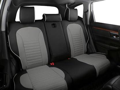 EKR Car Seat Covers for Honda CRV 2015-2016 Leatherette Full Set | Custom Fit for Honda CRV 2015 2016 Full Wrap,Airbag Compatible,Waterproof Pet-resistant,Faux Leather(Black/Gray) - Image 8