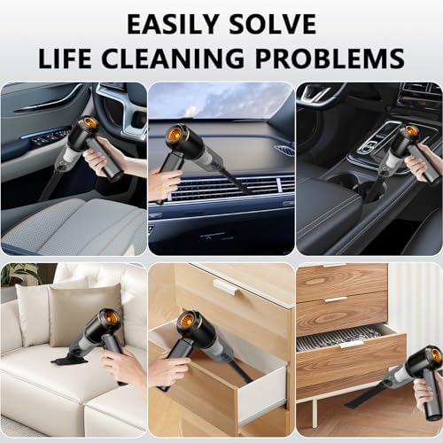 Handheld Cordless Professional 4-in-1 Car Vacuum Cleaner with Digital Display, 20000Pa Powerful Handheld Vacuum, Portable Cordless Vacuum with Brushless Motor & Crevice Tool for Car Home Office Pet - Image 4