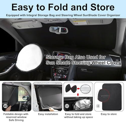 TINGLU Window Shades for Nissan Rogue 2021-2025 2026(NOT for Rogue Sport) Accessories Car Side Full Windows Cover Camping Rear Triangular Windshield Sun Shade Sun UV Rays Privacy Protection 8PCS - Image 5