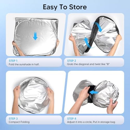 KUST Windshield Sun Shade for 2018-2023 2024 Toyota Camry LE XLE Hybrid SE XSE Sedan Accessories Custom Fit Sunshade Foldable Sun Visor Protector Block UV Rays Keep Your Car Cooler - Image 6