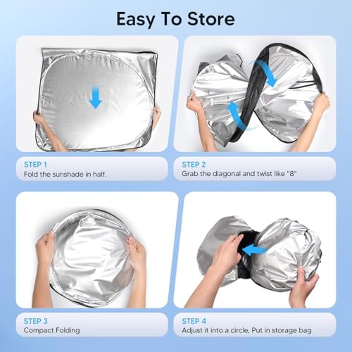 KUST Windshield Sun Shade for Toyota RAV4 2026 Window Accessories Shade Sun Visor Cover Foldable Block UV Rays - Image 6