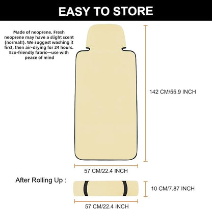 Neoprene Waterproof Car Seat Cover, Pale Yellow 1pc, Non-Slip | Car Seat Protector, Sweat-proof, Universal Fit SUV & Truck, Machine Washable, For Gym, Yoga, Pets, Workout, Beach, Swimming - Image 7
