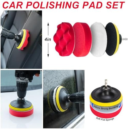 44Pcs Car Wash Cleaning Kit with Detailing Brushes Car Vacuum Drill Brush Set Collapsible Bucket Windshield Cleaning Tool Tire Brush Towels Complete Interior Exterior Detailing Set for Car - Image 4