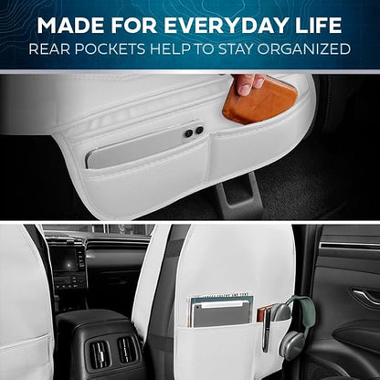 MotorBox Cabin King Alpine Leather Seat Covers for Trucks & Cars | White Car Seat Covers, Waterproof Leather Seat Covers, Car Accessories, Seat Protector, Universal Fit - Image 6