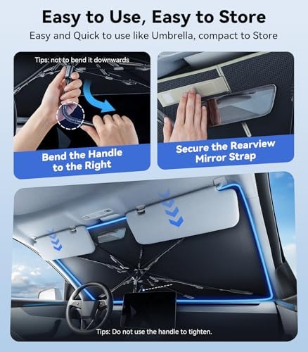 Nmoiss Windshield Sun Shade Umbrella for Silverado - Image 6