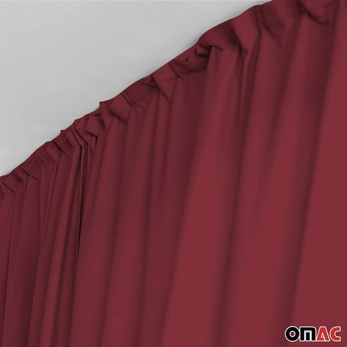 OMAC 54" x 71" Cab Divider Van Cabin Curtain Campervan Kit Red - Image 7