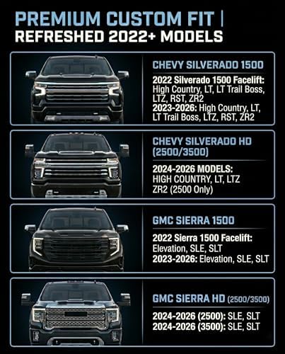 Windshield Sun Shade for Chevy Silverado GMC Sierra 1500 2022-2026 & 2500/3500 HD 2024-2026 (2022+ Updated Interior), Fits Denali High Country AT4 LTZ ZR2, HUD Compatible, Metallic Silver Finish - Image 2