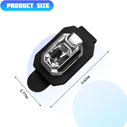 Bling Sunglasses Holders for Car Visor, Crystal Rhinestone Leather One Handed Operation Vehicles Sun Visor Glasses Clip, Automotive Interior Ticket Card Clip, Universal Fit (Black) - Image 2
