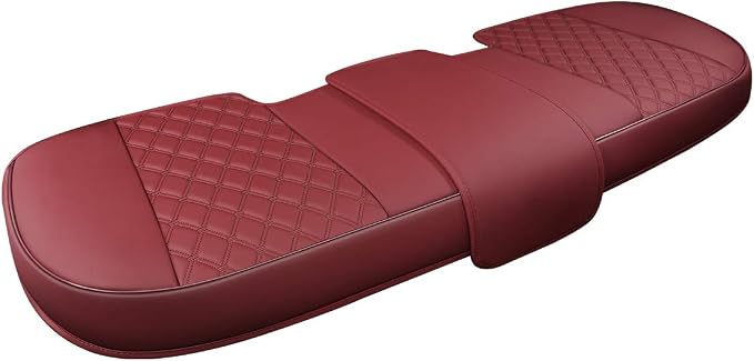 Black Panther Luxury PU Leather Rear Car Seat Cover,Compatible with Most Vehicles, Adjustable Length 49-55'', Diamond Pattern Embroidery (Burgundy) by Black+Panther