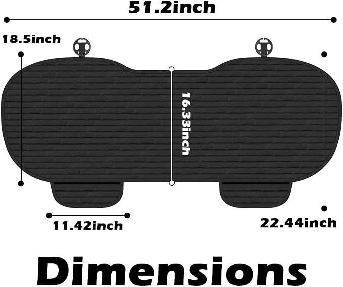 Car Back Seat Cover,Comfortable & Breathable Car Bench Seat Cover with 2 Storage Slot,Non-Slip Backseat Covers for Cars with Non-Slip Particles Cars Interior Accessories - Image 2