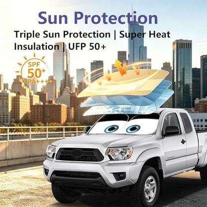 Gven Windshield Sun Shade for Toyota Tacoma 2016-2025 2026 Accessories 2Dr 4Dr Pickup Truck Accessories Car Shades Front Windshield Sunshades UV Heat Protector (Tacoma) - Image 3